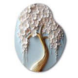 White Orchid Tree Garden Of Branches VI - Asymmetric Metal Wall Art