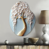 White Orchid Tree Garden Of Branches VI - Asymmetric Metal Wall Art