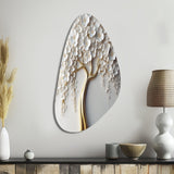 White Orchid Tree Garden Of Branches VII - Asymmetric Metal Wall Art