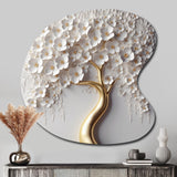 White Orchid Tree Garden Of Branches VIII - Asymmetric Metal Wall Art