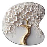 White Orchid Tree Garden Of Branches VIII - Asymmetric Metal Wall Art