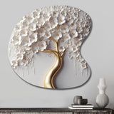 White Orchid Tree Garden Of Branches VIII - Asymmetric Metal Wall Art