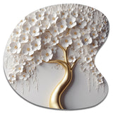 White Orchid Tree Garden Of Branches VIII - Asymmetric Metal Wall Art