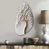 White Orchid Tree Garden Of Branches VIII - Asymmetric Metal Wall Art