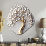 White Orchid Tree Garden Of Branches VIII - Asymmetric Metal Wall Art