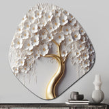 White Orchid Tree Garden Of Branches VIII - Asymmetric Metal Wall Art