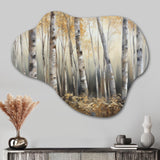 Birch Tree Forest Wonderland III - Asymmetric Metal Wall Art