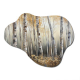 Birch Tree Forest Wonderland III - Asymmetric Metal Wall Art