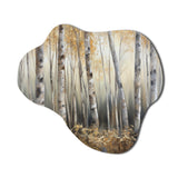 Birch Tree Forest Wonderland III - Asymmetric Metal Wall Art