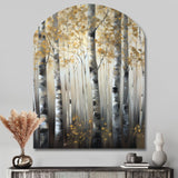 Birch Tree Forest Wonderland V - Asymmetric Metal Wall Art