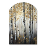 Birch Tree Forest Wonderland V - Asymmetric Metal Wall Art