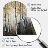 Birch Tree Forest Wonderland V - Asymmetric Metal Wall Art