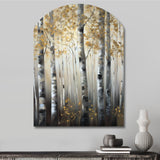 Birch Tree Forest Wonderland V - Asymmetric Metal Wall Art