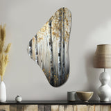 Birch Tree Forest Wonderland V - Asymmetric Metal Wall Art