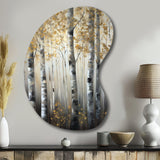 Birch Tree Forest Wonderland V - Asymmetric Metal Wall Art