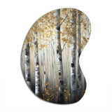 Birch Tree Forest Wonderland V - Asymmetric Metal Wall Art