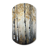 Birch Tree Forest Wonderland V - Asymmetric Metal Wall Art