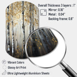 Birch Tree Forest Wonderland V - Asymmetric Metal Wall Art