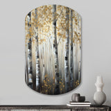 Birch Tree Forest Wonderland V - Asymmetric Metal Wall Art