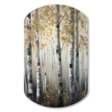 Birch Tree Forest Wonderland V - Asymmetric Metal Wall Art