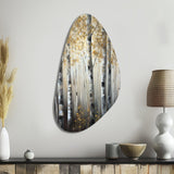 Birch Tree Forest Wonderland V - Asymmetric Metal Wall Art