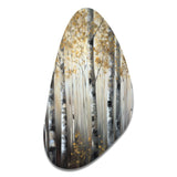 Birch Tree Forest Wonderland V - Asymmetric Metal Wall Art