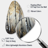 Birch Tree Forest Wonderland V - Asymmetric Metal Wall Art