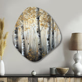 Birch Tree Forest Wonderland V - Asymmetric Metal Wall Art