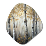 Birch Tree Forest Wonderland V - Asymmetric Metal Wall Art