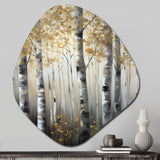 Birch Tree Forest Wonderland V - Asymmetric Metal Wall Art