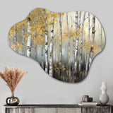 Birch Tree Dense Forest I - Asymmetric Metal Wall Art