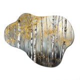 Birch Tree Dense Forest I - Asymmetric Metal Wall Art