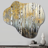 Birch Tree Dense Forest I - Asymmetric Metal Wall Art