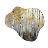 Birch Tree Dense Forest I - Asymmetric Metal Wall Art