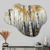 Birch Tree Dense Forest II - Asymmetric Metal Wall Art