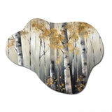 Birch Tree Dense Forest II - Asymmetric Metal Wall Art