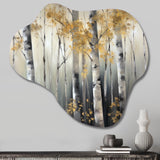 Birch Tree Dense Forest II - Asymmetric Metal Wall Art