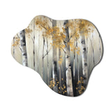 Birch Tree Dense Forest II - Asymmetric Metal Wall Art