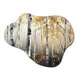 Birch Tree Dense Forest III - Asymmetric Metal Wall Art