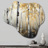 Birch Tree Dense Forest III - Asymmetric Metal Wall Art