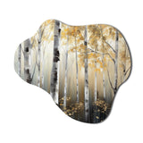 Birch Tree Dense Forest III - Asymmetric Metal Wall Art