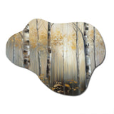 Birch Tree Dense Forest IV - Asymmetric Metal Wall Art