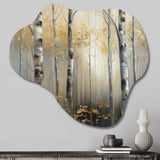 Birch Tree Dense Forest IV - Asymmetric Metal Wall Art