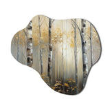 Birch Tree Dense Forest IV - Asymmetric Metal Wall Art