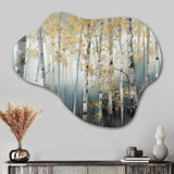 Birch Tree Dense Forest V - Asymmetric Metal Wall Art