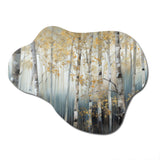 Birch Tree Dense Forest V - Asymmetric Metal Wall Art