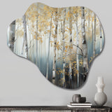 Birch Tree Dense Forest V - Asymmetric Metal Wall Art