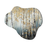 Birch Tree Dense Forest V - Asymmetric Metal Wall Art