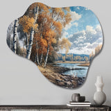 Forest And Pond Tranquility II - Asymmetric Metal Wall Art