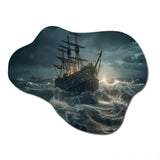 Ship In The Middle Of A Storm I - Asymmetric Metal Wall Art